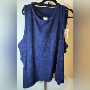A New Day Women's Navy Blue Sleeveless Top & Short Set-Size 3X